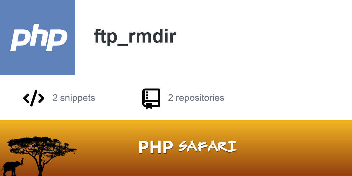 PHP function - ftp_rmdir | PHP Safari