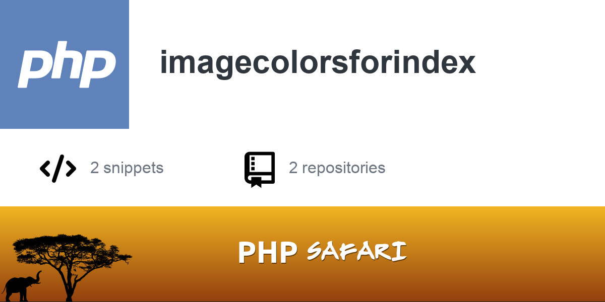 PHP function - imagecolorsforindex | PHP Safari