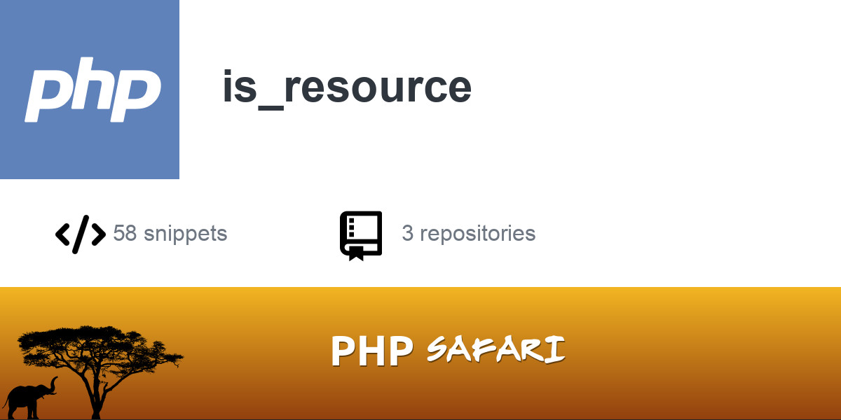PHP function - is_resource | PHP Safari