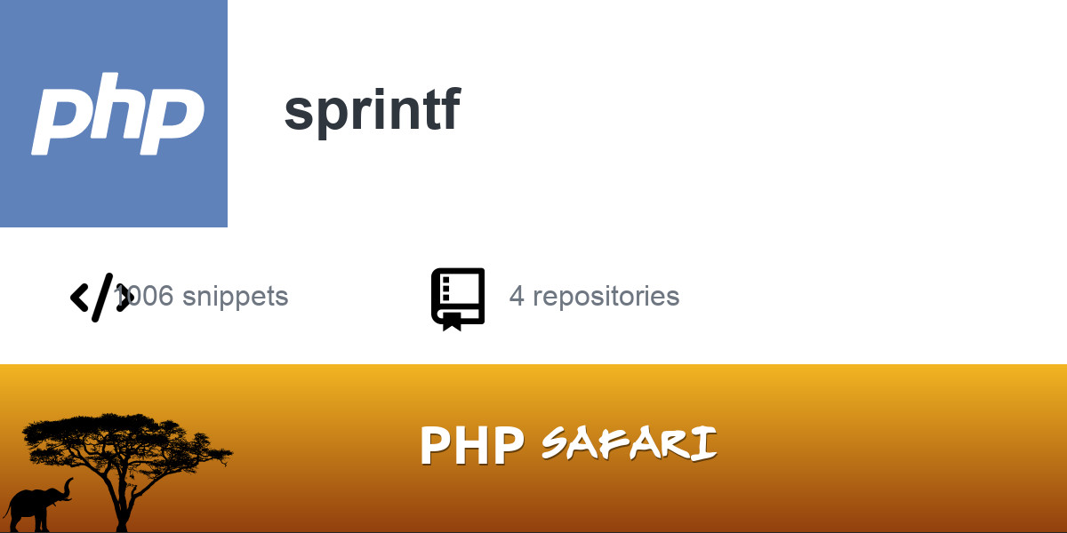 PHP function - sprintf | PHP Safari