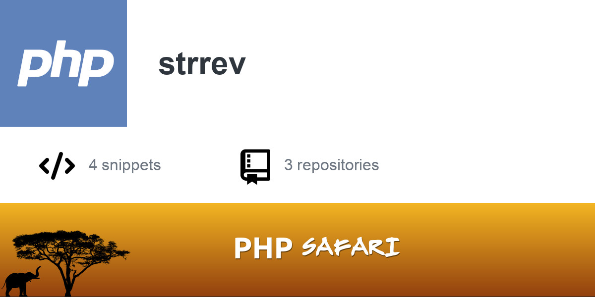 PHP function - strrev | PHP Safari